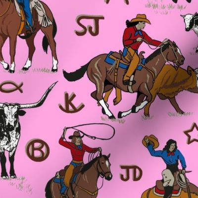 A Cowgirls Work 10x10 hot pink