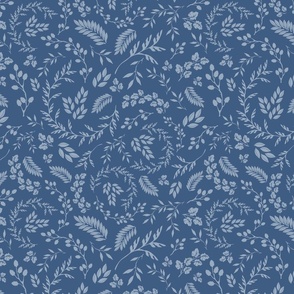 Long Leafy Pattern Blue