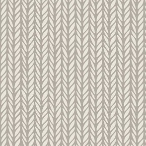 herringbone - cloudy silver _ creamy white - cozy knit stripe