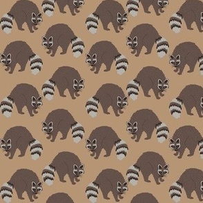 Little Forest Raccoons on Taupe