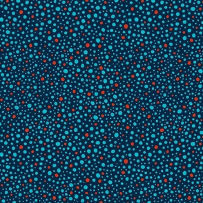 Blue and Orange - Polka Dots - Trending Colors - Dark Blue BG