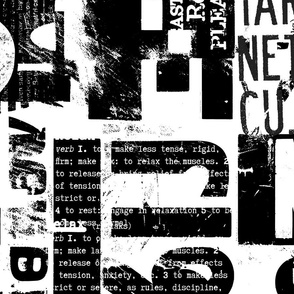 Grunge Typography Urban Style With Letters And Numbers  Black On White Large Scale