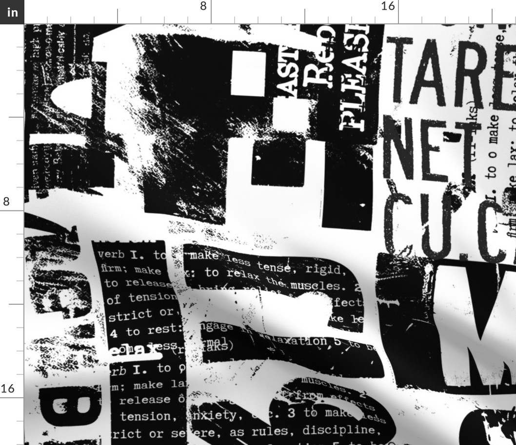 Grunge Typography Urban Style With Letters And Numbers  Black On White Large Scale