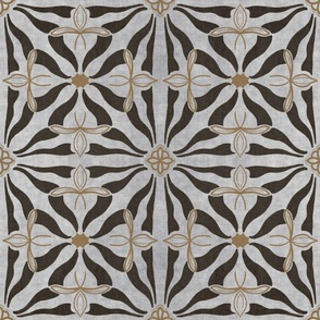 Black and Gold Tile A -(large repeat)