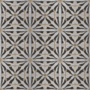 Black and Gold Tile A- (medium scale) 
