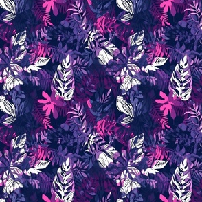 White and Purple Jungle Print