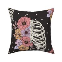 Skeleton Ribs and Flowers