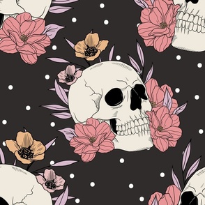 Skull and Flowers