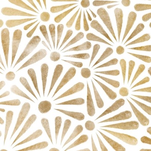 Watercolor abstract floral - Gold
