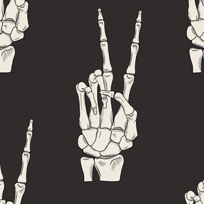 Skeleton Peace Sign Hands