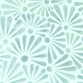 Watercolor abstract floral - Mint