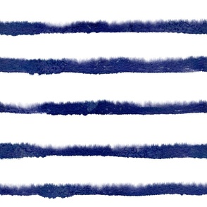 Watercolor indigo stripes-big scale