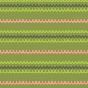 scallop stripe, lime, pink, olive