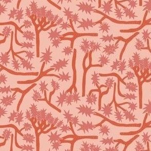 Joshua Trees in Pink on a light pink background