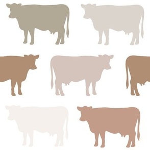 cows: slipper, summer sage, suede, cotton, morganite, moon shadow
