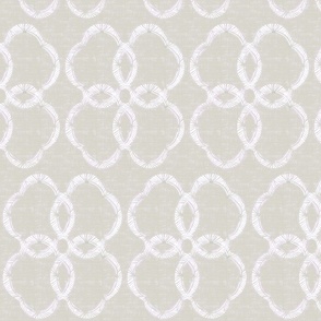 Quatrefoil - Neutral Linen - French Fabric - Beige 