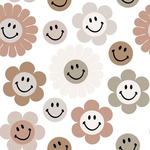 retro smiley faces: slipper, summer sage, suede, cotton, morganite, moon shadow