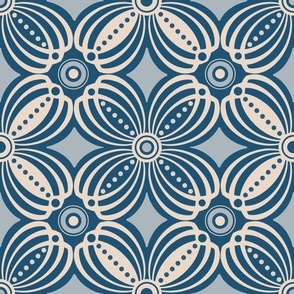 Delft blue floral wallpaper