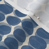 Indigo blue abstract pebbles for coastal wallpaper and fabric
