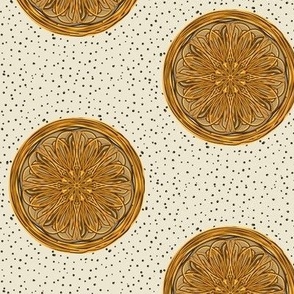 Circles of Copper Flowers - Large Scale