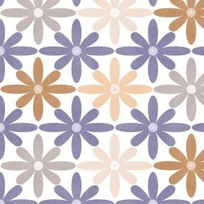 Retro Ogee Colorful Daisies - Lavender - 6x6