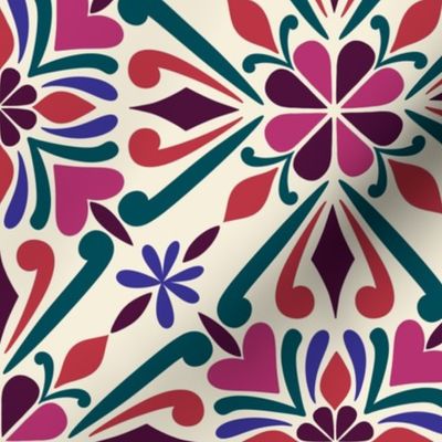 Bohemian Rhapsody: Vibrant Traditional Tile Pattern - Cultural Fusion for Fashion and Home Décor