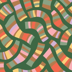 Fun Stripes Multidirectional - Jumbo - Dark Green