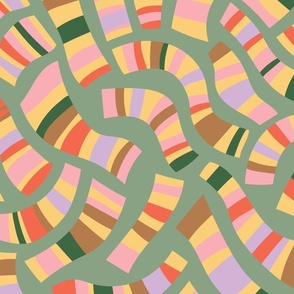 Fun Stripes Multidirectional - Jumbo - Sage