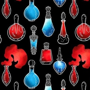 Health and Magic Potion Bottles Dark small scale
