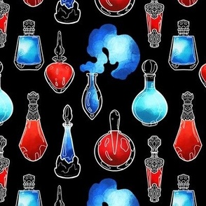 Magic and Health Potion Bottles Dark small scale