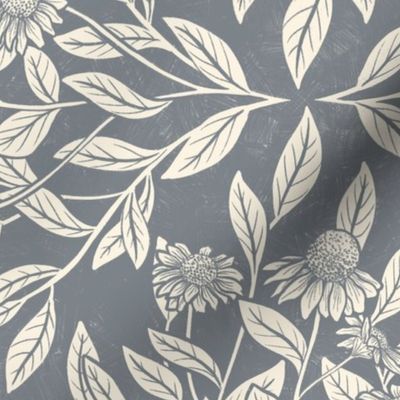 slate grey chamomile flower nondirectional wallpaper (Large)