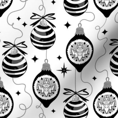 Mid-Century Goth Christmas Baubles