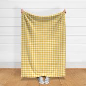 Yellow and white Gingham Check for bedding, fabric and wallpaper large scale