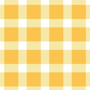 Yellow and white Gingham Check for bedding, fabric and wallpaper large scale