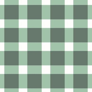 Sage Leaf Gingham Check large scale for bedding and curtain fabric and wallpaper
