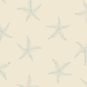 Large delicate speckled stars - eggshell white and muted seafoam mint