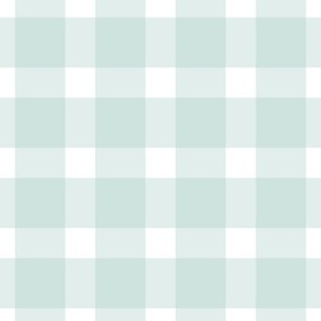 Gingham check in sea glass aqua green and white for beach decor, fabric and wallpaper