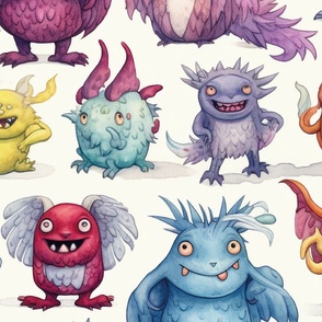 Whimsical Cryptid Parade: Fun and Cute Monster Collection!