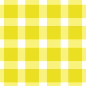 Gingham check in yellow and white large scale for fabric, wallpaper and home decor