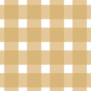 Gingham check in honey beige and white, large scale for fabric, home decor and wallpaper