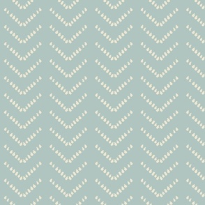 Muted seafoam mint and eggshell white geometric brushstroke boho tribal chevron - small