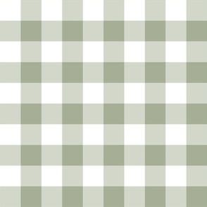 Pale Green Moss Gingham Squares Small Scale