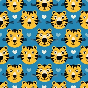 Happy-tiger-children-on-a-vintage-blue-background-with-white-hearts-M-medium-scale-for-kids-pillows