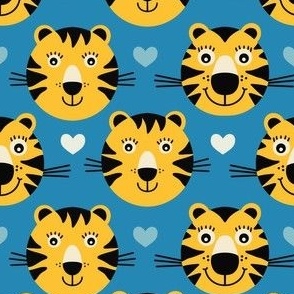 Happy-tiger-children-on-a-vintage-blue-background-with-white-hearts-S-small-scale-for-napkins