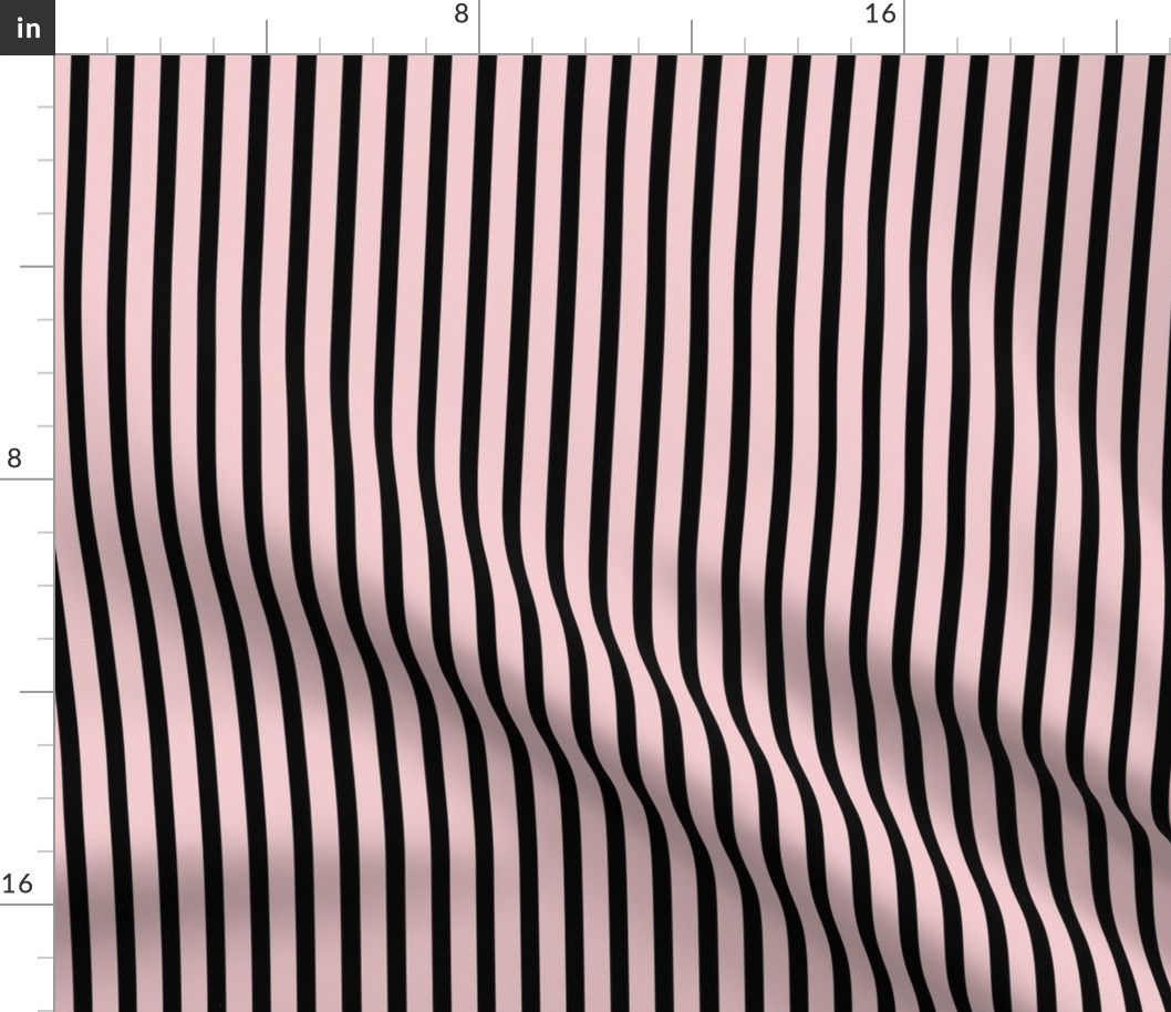 Pastel Halloween Stripe - Candy Pink/Black 6in