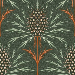 (L) Maximalist thistle monochrome green and brown