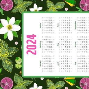 2024 Calendar Tea Towel – pineapple mojito ingredients
