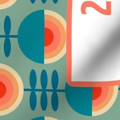2024 Calendar Tea Towel – lazy retro flowers