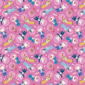 Astro Pups (small PINK) - Dogs in Space - Puppy Astronauts