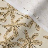 Palm Trees Off White Beige Brown - Small